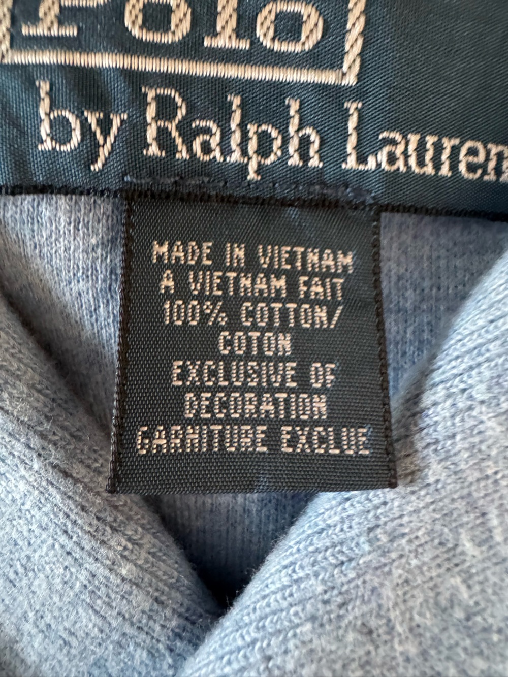 Vintage Polo Ralph Lauren Shawl Collar Pullover Shirt Medium Preppy Powder Blue - Picture 5 of 7